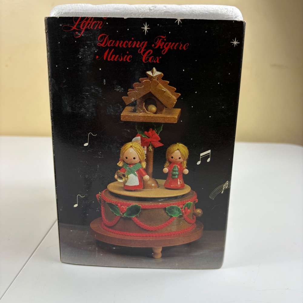 Lefton Dancing Music Box Santa & Angel Girls Vintage Christmas Figurine - Picture 4 of 17